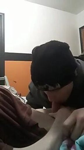 Cole's Sloppy Blowjob in the Bed