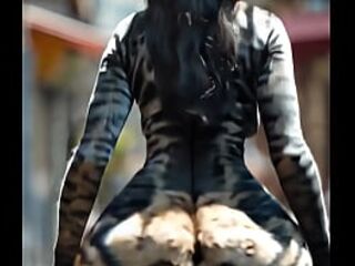 Large Butt Cat Woman with EDM (AI-generated)