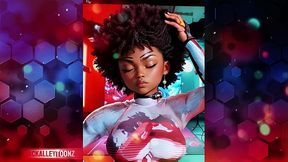Big-Ass Ebony Jones shows off her magic in a 3D video