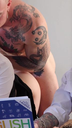 Two Slutty Students Were Fucked by Their English Teacher