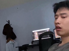 cute asian guy from college cumming and moaning