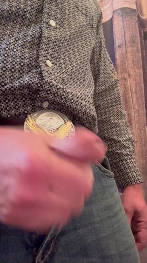 Cowboy solo masturbation