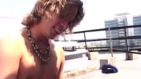 Bareback Rooftop Scene-1 Gay Friends Fucking Hard on the Rooftop