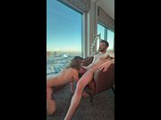 Trans babe sucks huge Uncut
