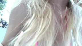 Oiled Big Boobs MILF Teased Outside