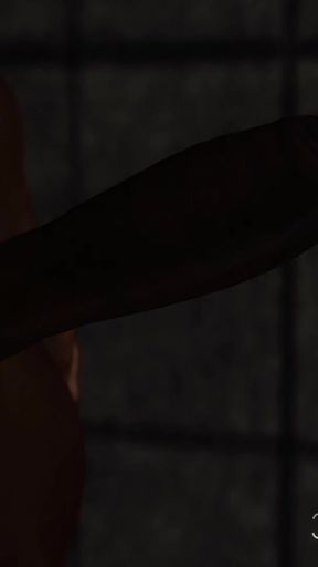 Super BDSM. Big black cock for sexy punk girl in cuffs in the prison   Clip 1