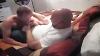 Bearded Bear Daddy Barebacks Younger Man in Clothes