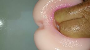 THREE FINGERS INSIDE PINK PUSSY, LILY TOY, MY COCK PINK TEA