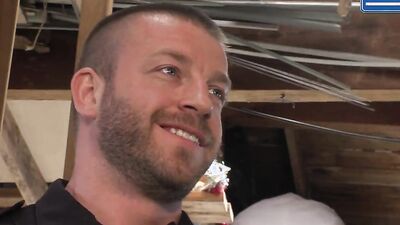 Handsome guys are fucking and playing with two-sided dildo