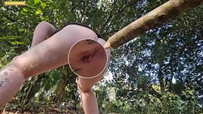 Tiny pussy&#x1F32E;&#xFE0F; spreads in the woods as a dick&#x1F346; is inserted