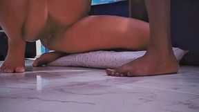 My sister-in-law likes to spank herself, while masturbating watching Pornhub, I discover her and we