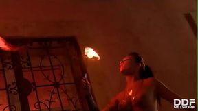 Flaming Hot Pussy: Sexy Pyromaniac Plays With Fire