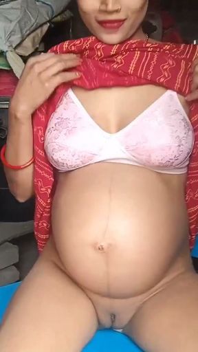 The bihari girl went the roof and was pressing something and fingrring her pussy   Clip 1