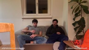 Straight buddy fingers my cock for the first time edging handjob gay best friends reality
