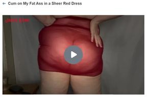 Cum on My Fat Ass in a Sheer Red Dress 1080p