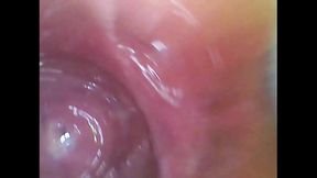 Real pussy orgasm contraction cam inside pussy