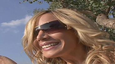 PillowGirls - Friend's little sister finds a dildo under the pillow and ends up riding it along with the horny blonde