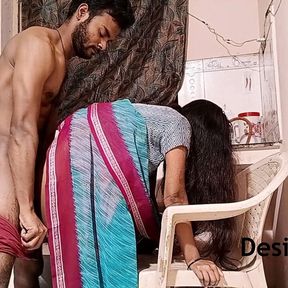 Indian Bhabhi With Her Husband In Kitchen Fucking In Doggystyle