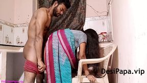 Indian Bhabhi With Her Husband In Kitchen Fucking In Doggystyle