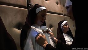 Sinful nuns with juicy bubble asses are ready for anal dilation and masturbation