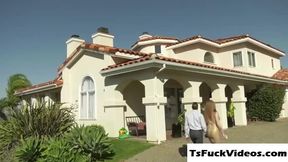 Blonde ts babe Angelina Pleases and services clients