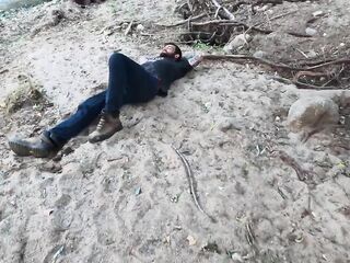 Pissy wakes guy up with golden shower