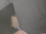 Slow motorbike ride and jerk brown cock out shorts leg, he stalled the engine on climax