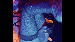 GothFetishModel scratch cut fetish &amp_ cums on$800 pair of Majesty Black vamp gloves