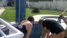 Beating them under the shower