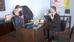 Rocco, Andrew Chris Ignite Office Passion — Hot Gay Threesome Action