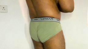 Kerala daddy hot Underwear and Juicy Cock with White Sarong