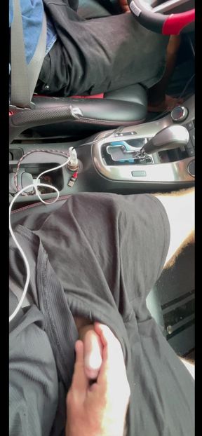 Young Cute Taxi Uber Grab Driver Catches Passenger Jerking While Driving and Gives Helping Hand.