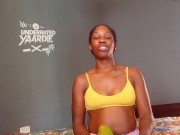 Cute Ebony Girl Deepthroat her Sweet Thick Mango Fruit