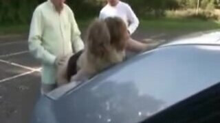 Breezy wife dogging with a lot of studs in parking. inexperienced