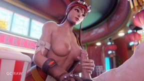 Brigitte jerking off in the mall. GCRaw. Overwatch