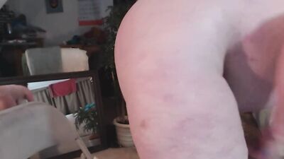 V100 Shapely cougar DawnSkye models panties and masturbates