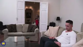 German older lady with big breasts squirting and gets a creampie