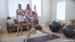 Yoga Demo Ignites a Wild Lesbian Threesome Between 3 BFFs Part 1