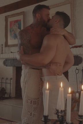 Two Dudes Make Love by the Fireplace