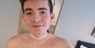 First Video of Many! I Love This Choker Haha, a Little Flower Boy... Tell Me What You Would Do to Me and My Pale Boi Butt...