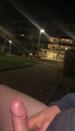 Flashing in front of many houses and hospital