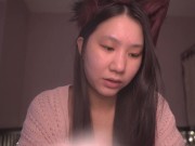 Cute Asian Girl Kitty Cat Cosplay ASMR - read with me ! - Ezra 9-10