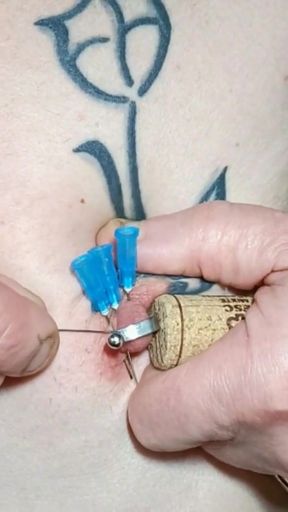 Powerful moment from "4 needles in tit tattoo"