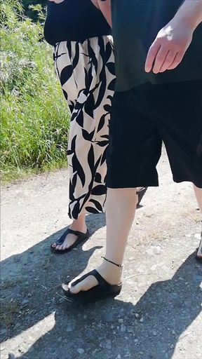 Walk with Nylonjunge in Birkenstocks