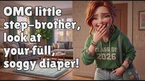 Mean step-sister teases you about your wet diaper | ABDL roleplay