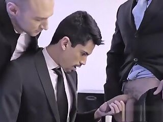 Threesom with office boss and co workers