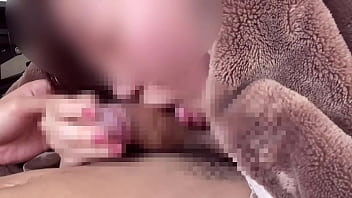 Stepmom gives hot blowjob under kotatsu