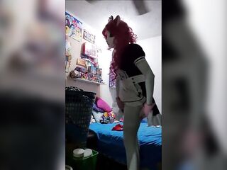 Cat Kigurumi Maid Masturbating and Cum