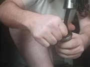 Sean taking a kitchen sink enema