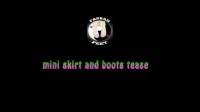 mini skirt and boots tease